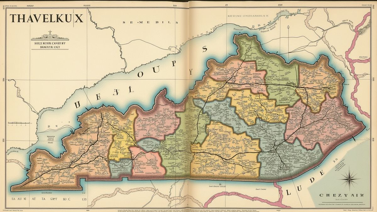 Een historische kaart van Kentucky tijdens de staatsvorming