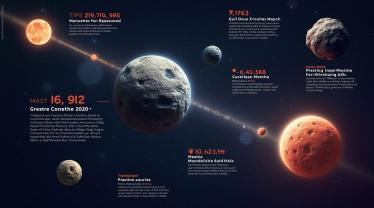 Een infographic over asteroïden en hun impact op de aarde
