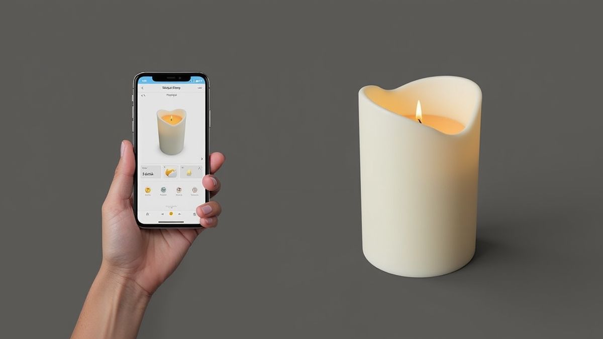 Een innovatieve slimme kaars met een strak ontwerp.