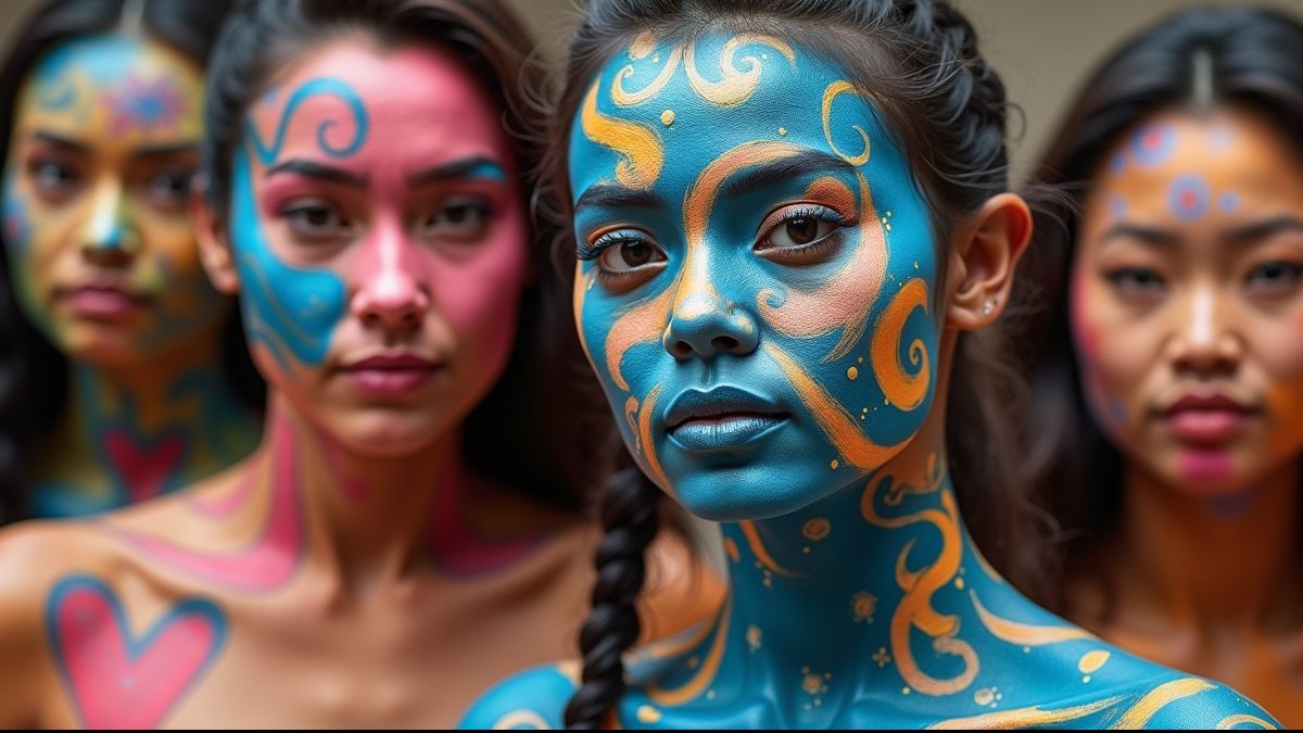 Een kleurrijk body art festival