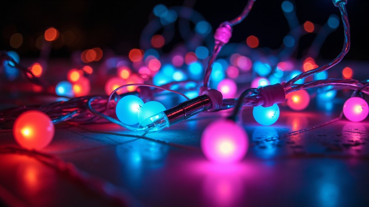 Een kleurrijke LED-verlichting display