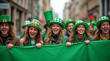 Een kleurrijke parade van Saint Patrick's Day