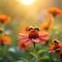 Een kleurrijke tuin vol bloemen en zoemende bijen