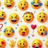 Een kleurrijke verzameling emoji's die emoties en creativiteit uitdrukt