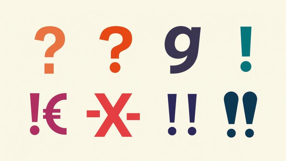 Een kleurrijke weergave van verschillende interpunctietekens.