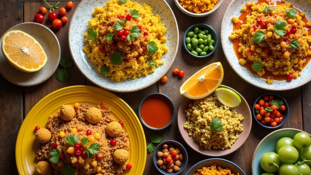 Een levendig jackfruit-feest met kleurrijke gerechten
