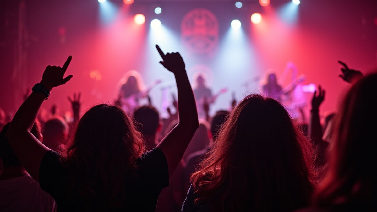 Een levendig metalconcert