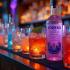 Een levendige cocktailbar met een verscheidenheid aan vodka-dranken