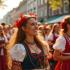 Een levendige folkloristische viering met Belgische elementen