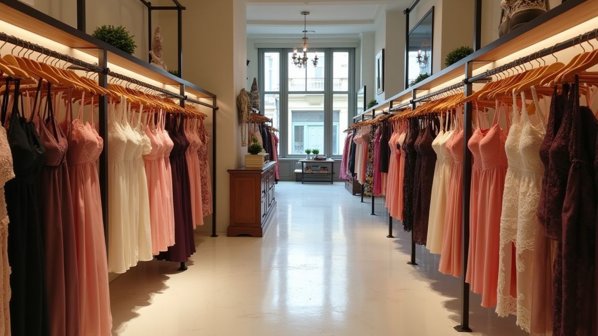 Een luxe lingerieboetiek met zijde en kant.