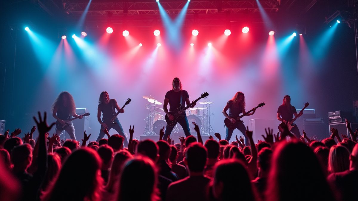 Een metalfestival met bandoptredens