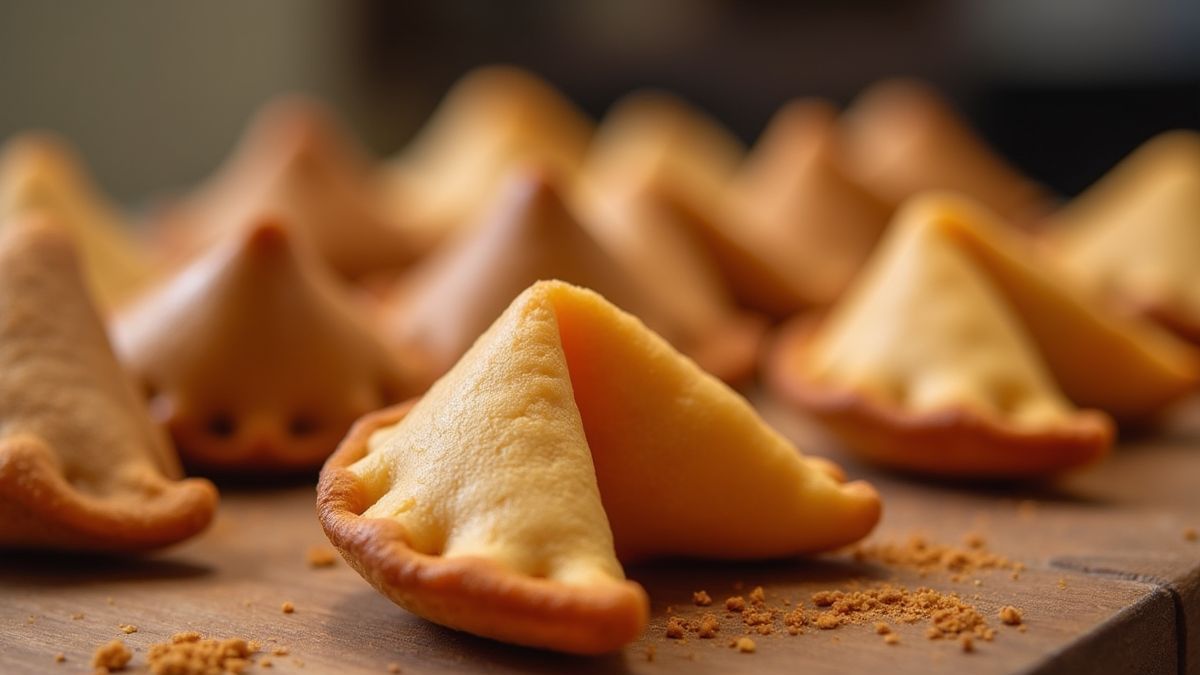 Een moderne bakkerij die verschillende soorten gelukskoekjes toont