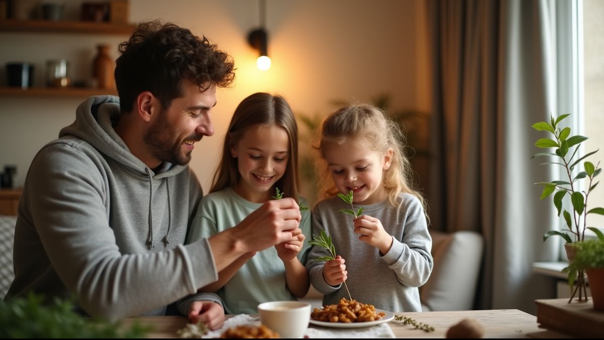 Een moderne familie viert Palmzondag in België.
