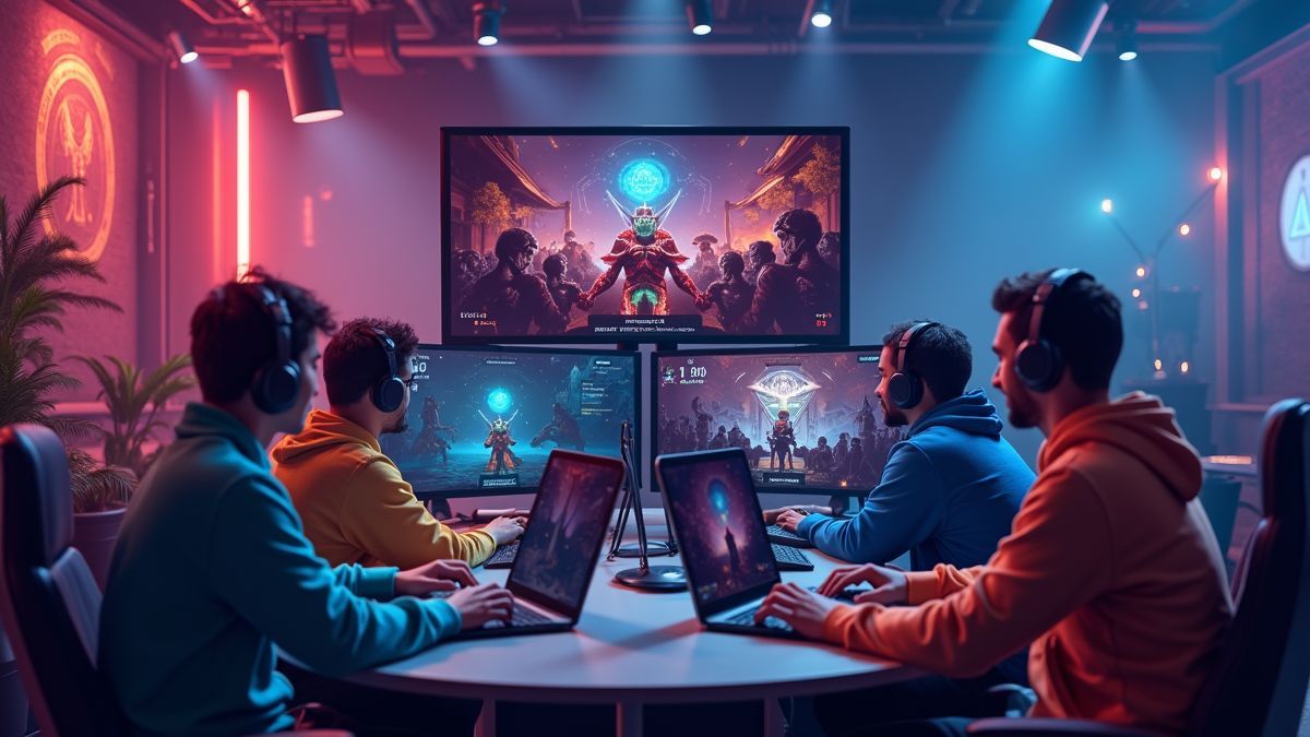Een online gaming evenement met diverse gamers