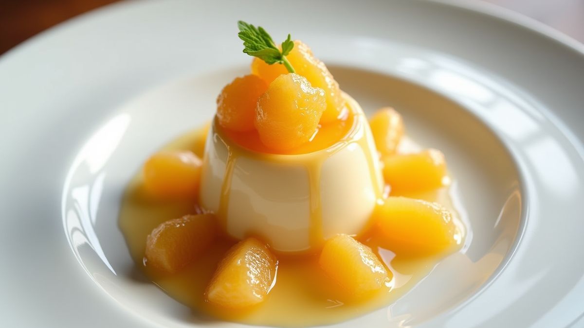 Een prachtig opgemaakt gerecht met smaken van sinaasappelbloesem