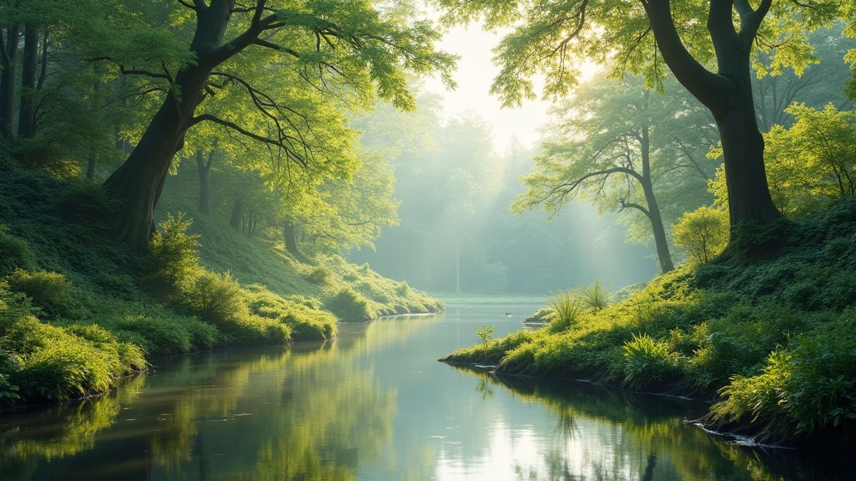 Een rustige natuurscène die aanmoedigt om te ontspannen