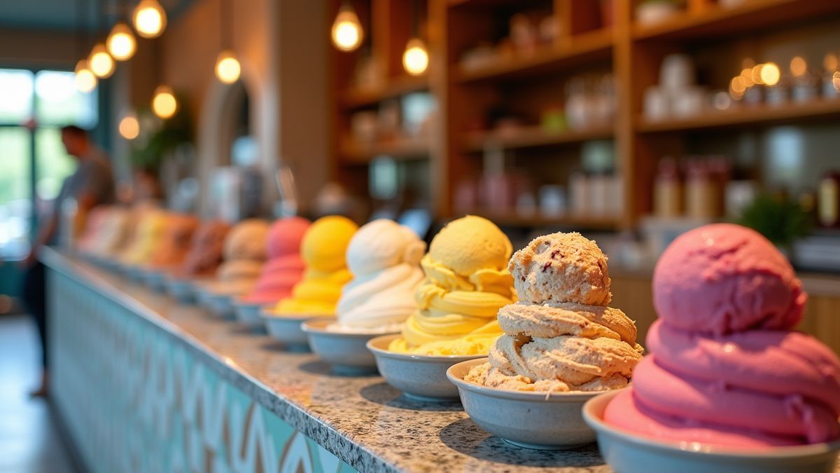 Een schattige Belgische ijscobar met verschillende smaken