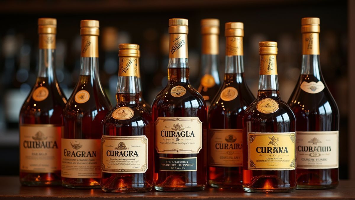 Een selectie van verschillende cognacflessen mooi uitgestald op een plank.