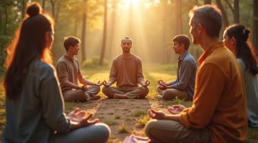 Een serene meditatie scène