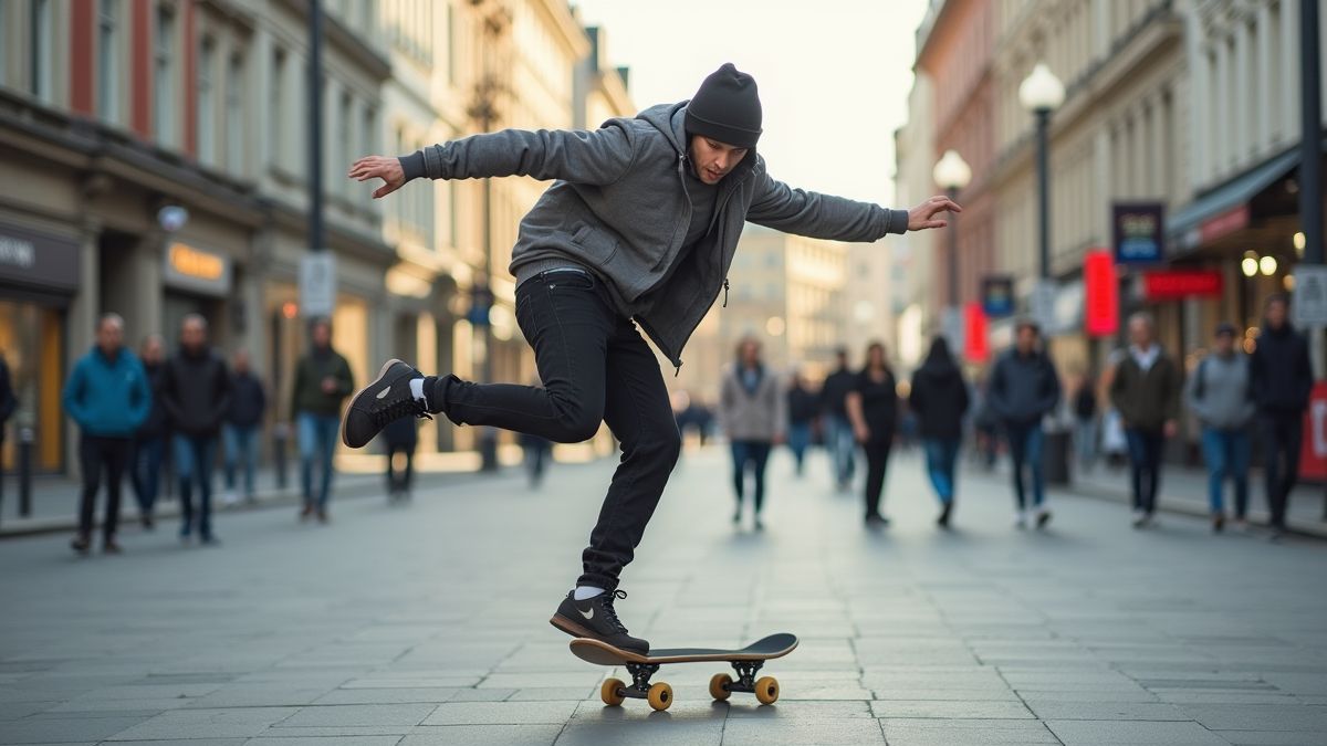 Een skateboarder die een kick flip uitvoert