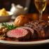 Een smakelijk bord prime rib steak geserveerd met bijgerechten.