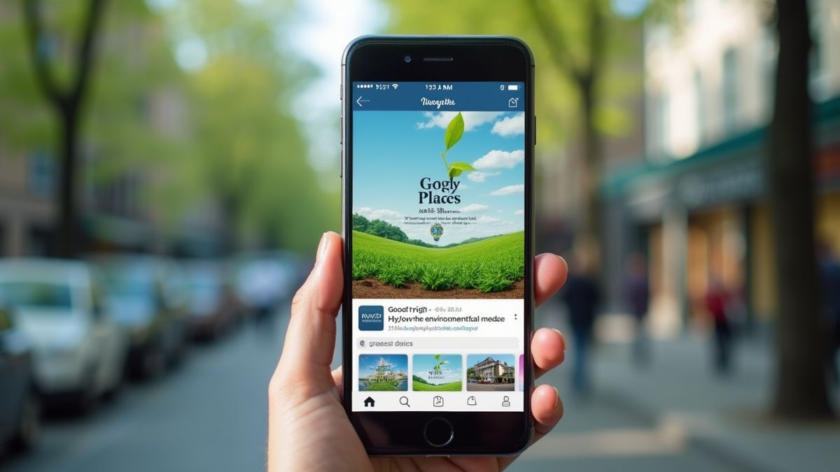 Een smartphone met een milieucampagne