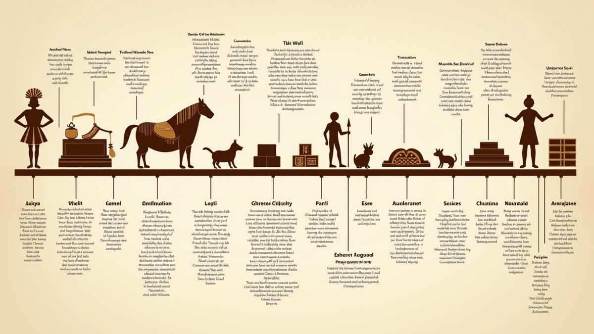 Een tijdlijn infographic die de geschiedenis van chocolade toont van de oude Olmeken tot het moderne België