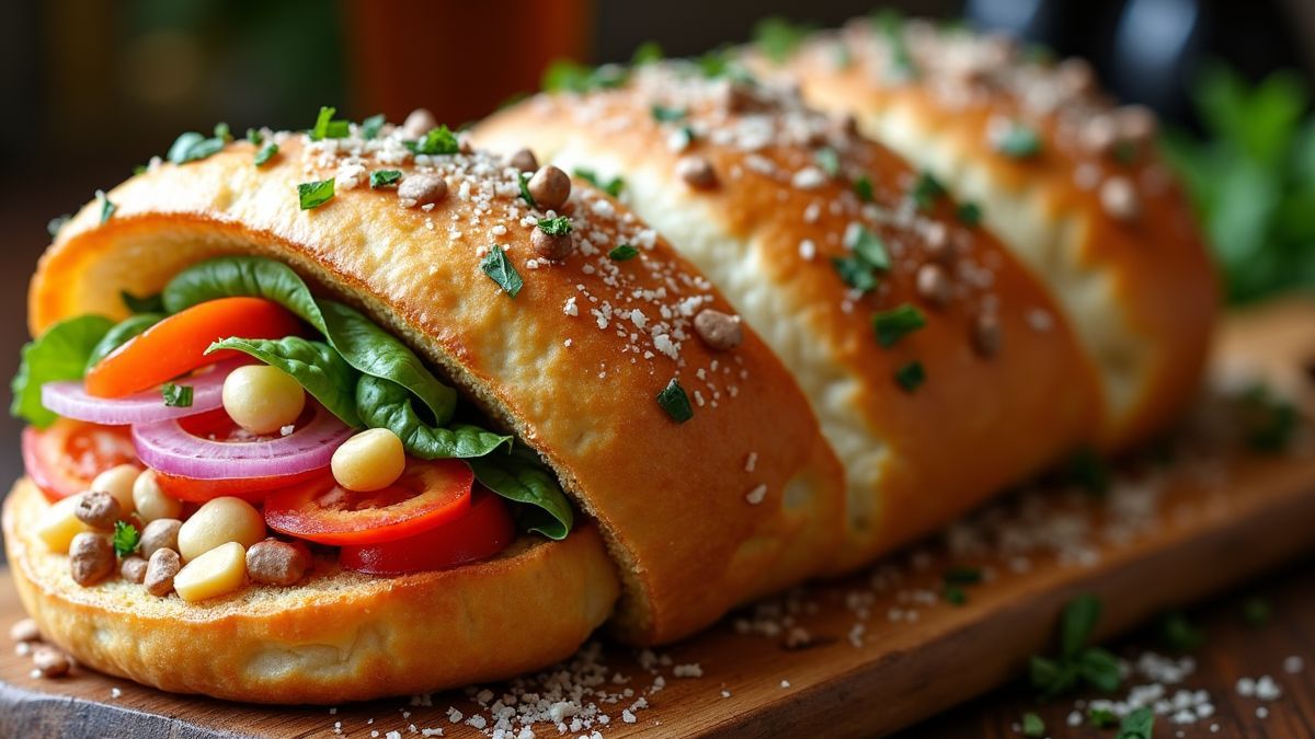 Een traditionele Belgische smos gevuld met verse ingrediënten.