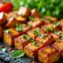 Een variëteit aan heerlijke tofu gerechten prachtig gepresenteerd.