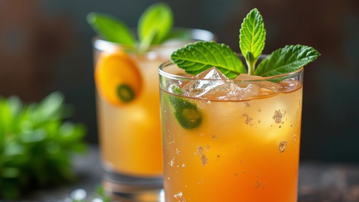 Een verfrissende arak cocktail garneert met verse kruiden