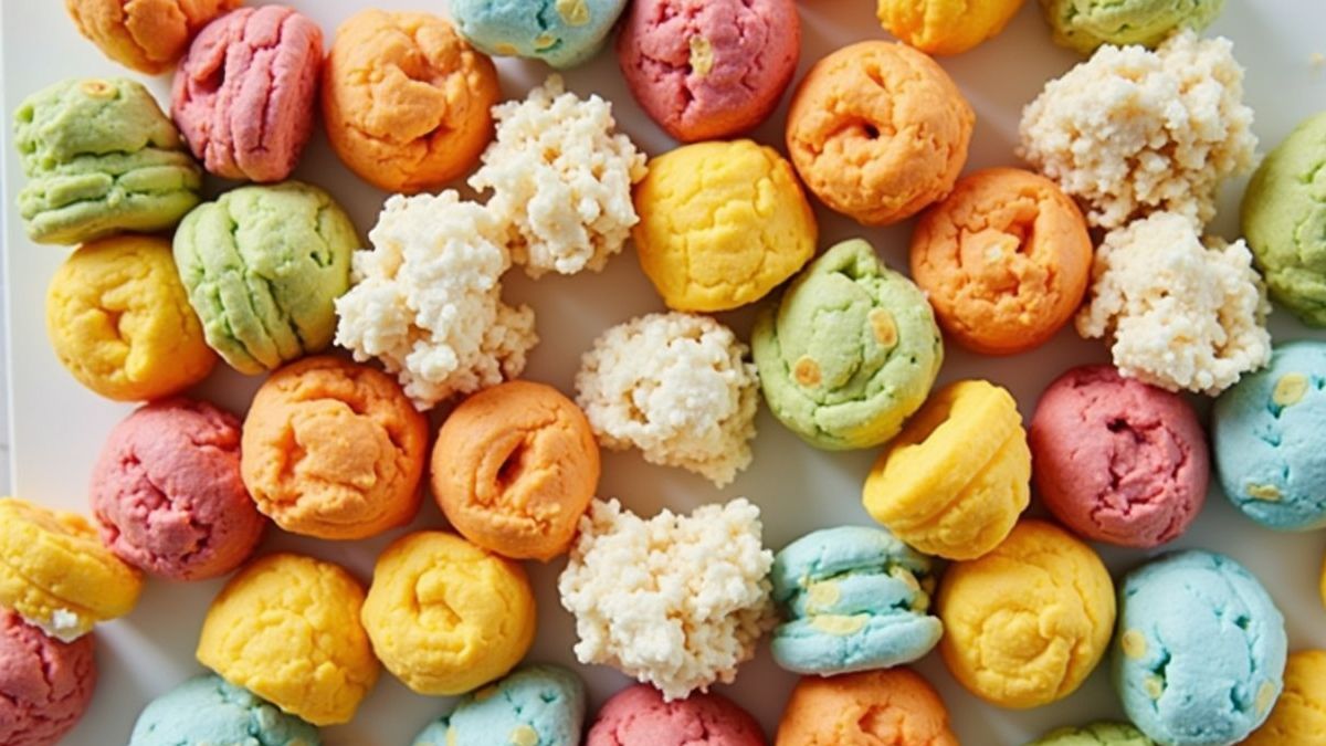 Een verscheidenheid aan kleuren snacks en desserts