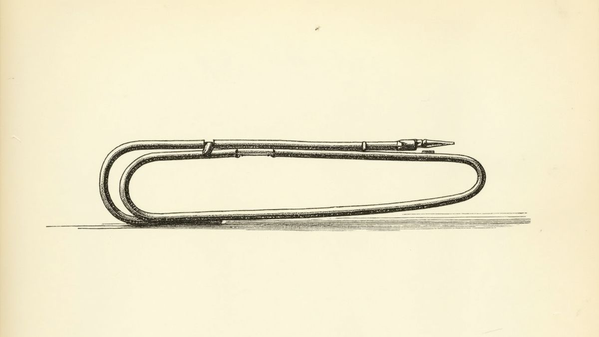 Een vintage patenttekening van een paperclip uit de jaren 1860