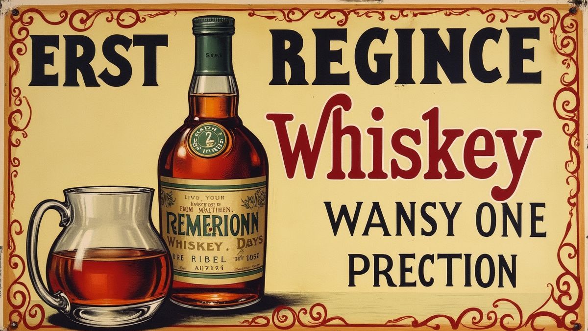 Een vintage whisky advertentieposter.