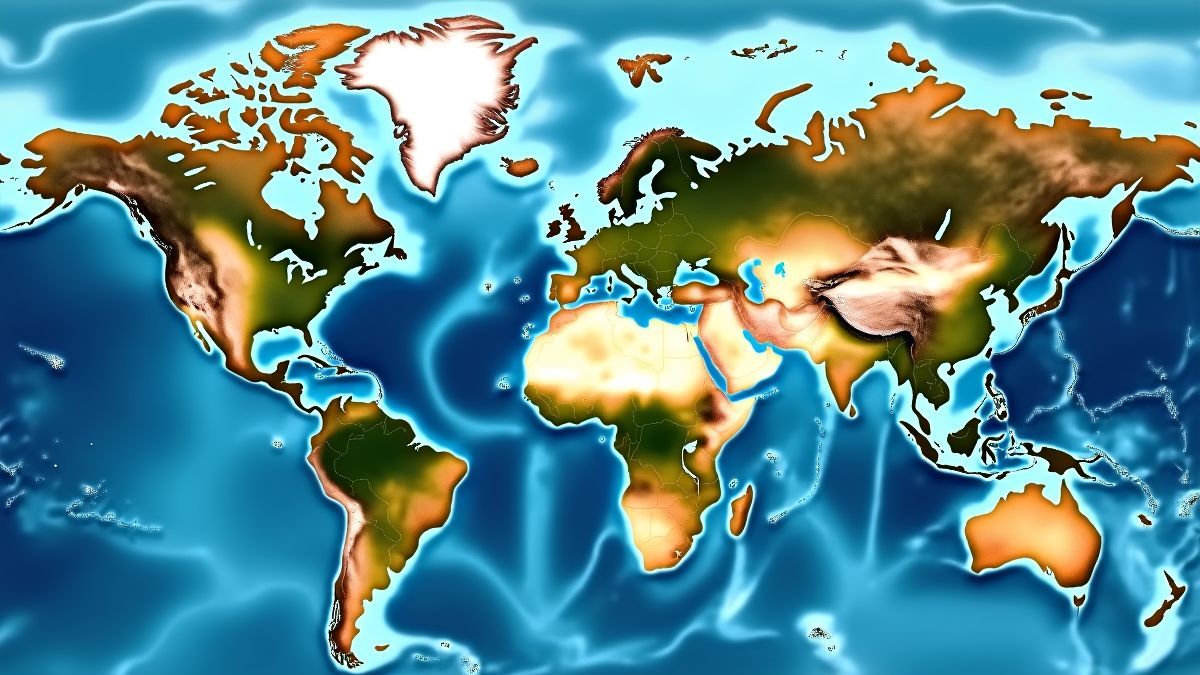 Een wereldkaart die de Koraaldriehoek regio benadrukt