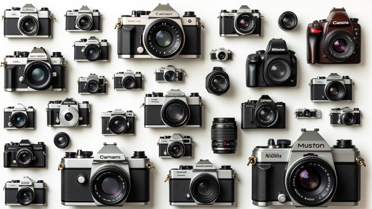 Evolutie van camera's van vintage naar moderne digitale camera's.