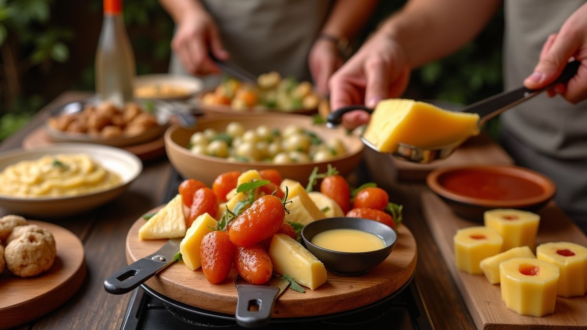 Feestelijke raclette tafelsetting