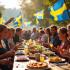 Feestelijke viering op de Nationale Feestdag in Zweden