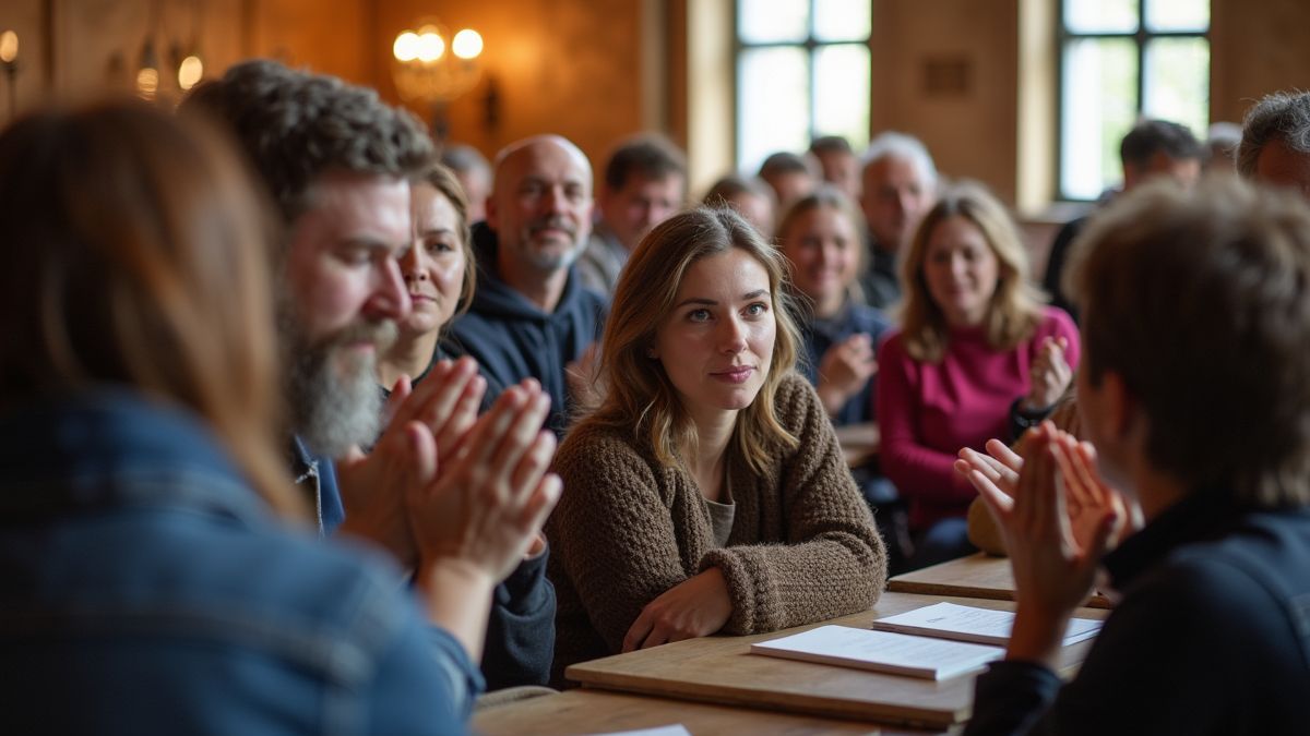 Gemeenschap bijeen voor gebed en discussie