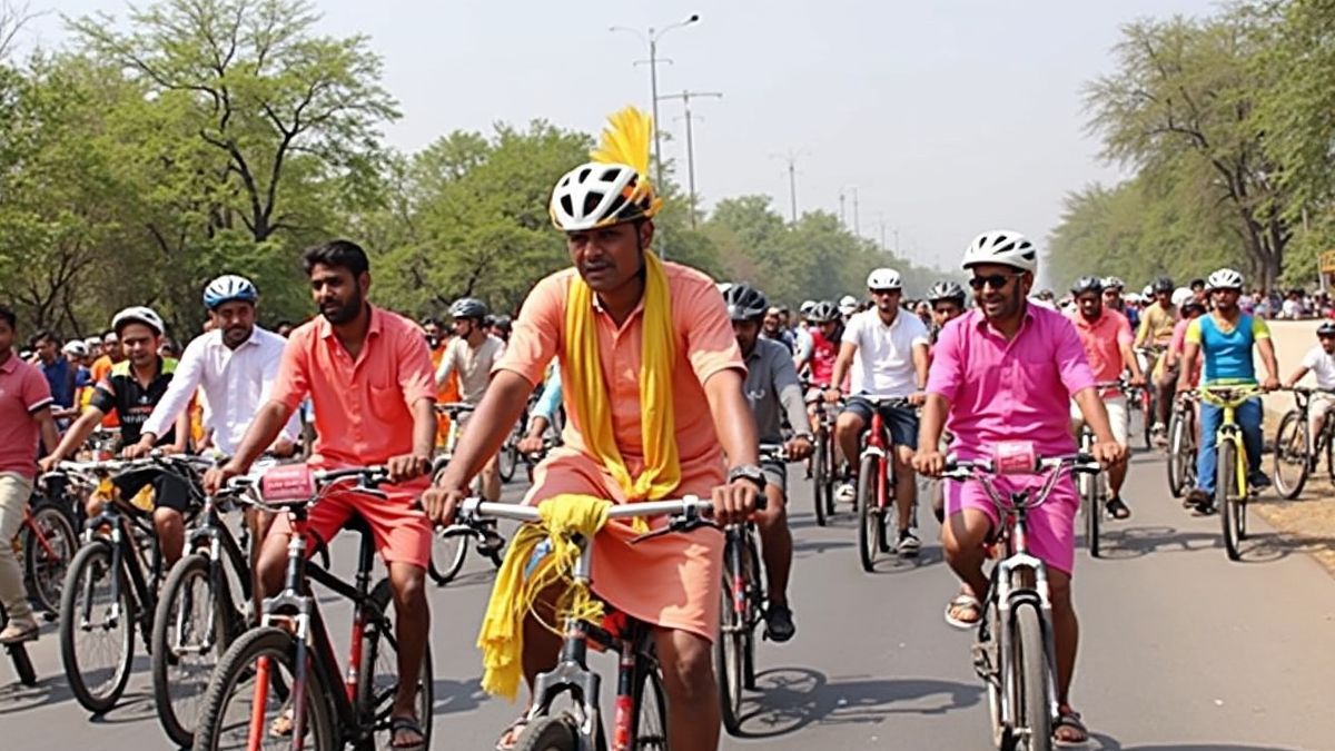 Gemeenschap viert Haryana Dag met fietsen