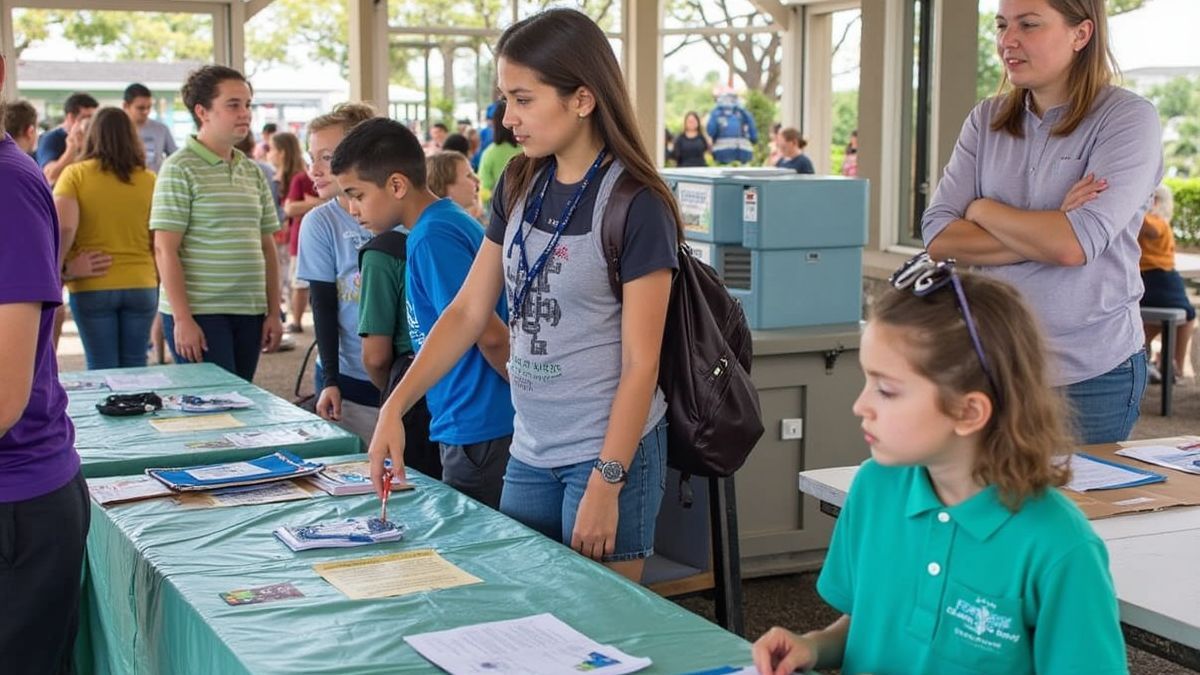 Gemeenschapsevenement voor Wereld Zeeschildpadden Dag met educatieve standen