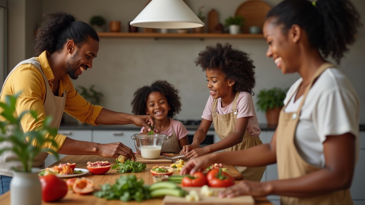 Gezellig samen koken in de keuken