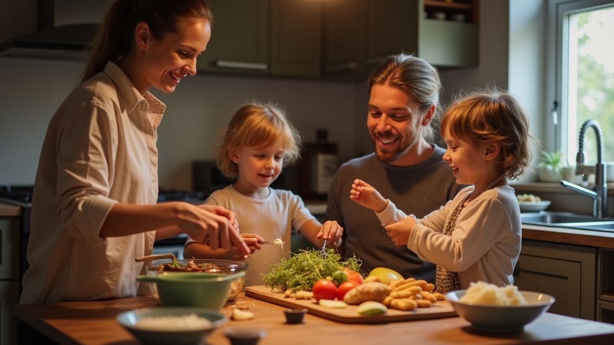 Gezellig samen koken in de keuken