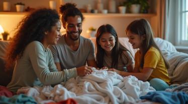 Gezellige bijeenkomst rond wasgoed