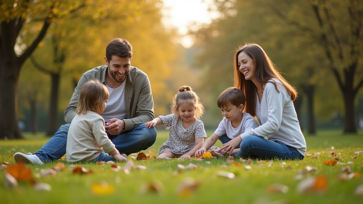 Gezin dat samen spellen speelt in het park