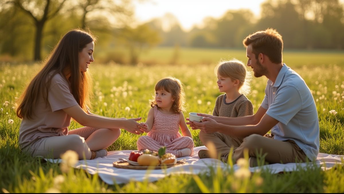 Gezins picknick in Wallonië