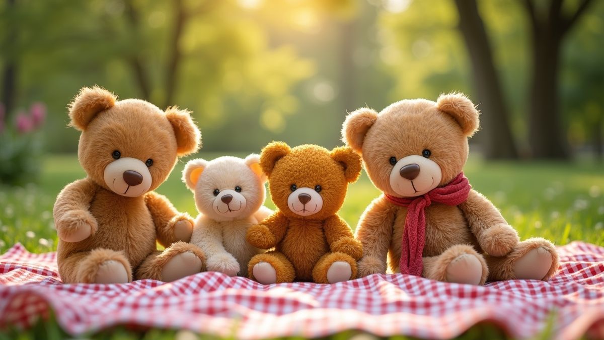 Gezinspicknick met teddyberen