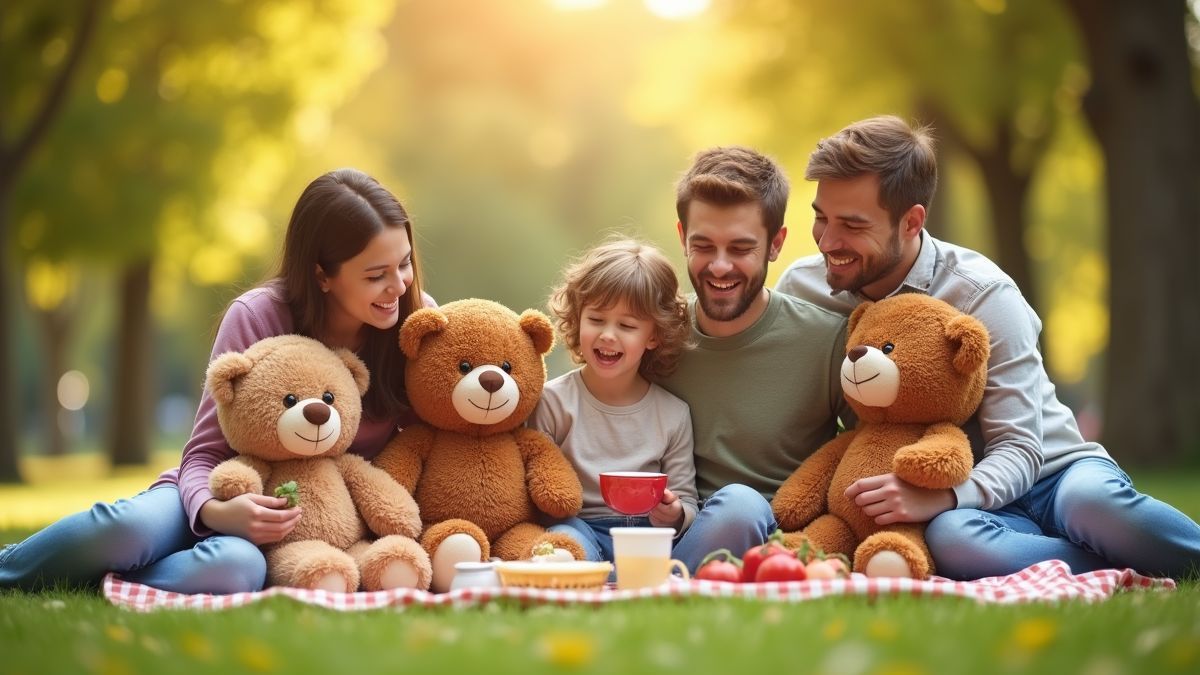 Gezinspicknick met teddyberen