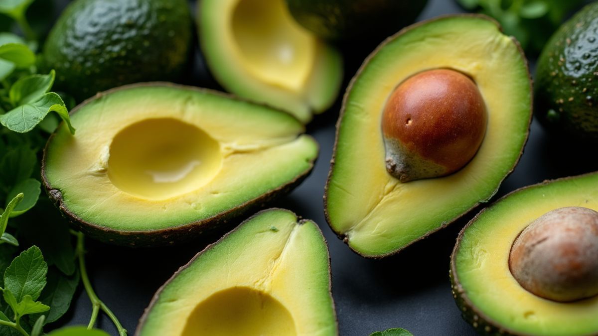 Gezonde avocado's geserveerd met groenten.