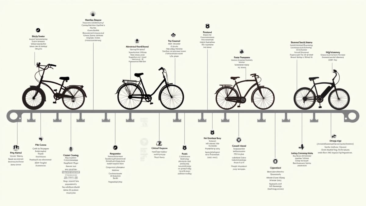 Grafiek van de evolutie van fietsen tot e-bikes
