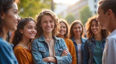Groep mensen die bewustzijn voor autisme verhogen